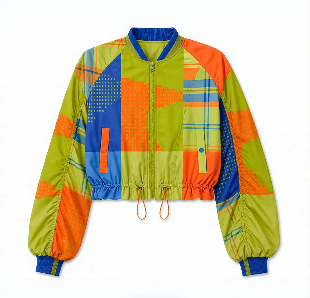 Peça com cores e estampas aplicadas